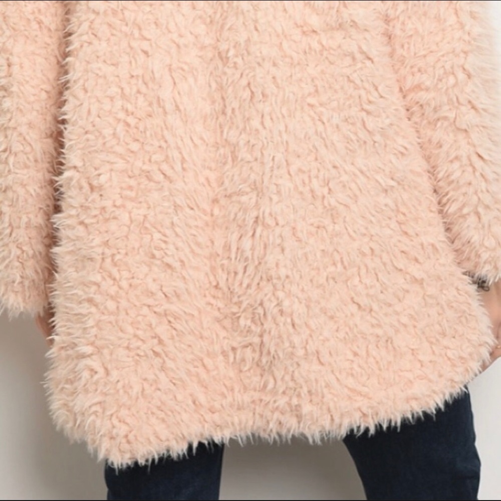 💝ONE LEFT! Gorgeous Blush Shaggy Coat - Picture 3 of 4